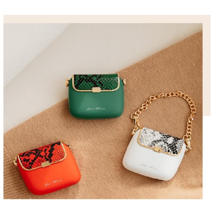 OEM - Powerbank 10000mAh QW-N218 Mini Kvinnor Handväska - Vit