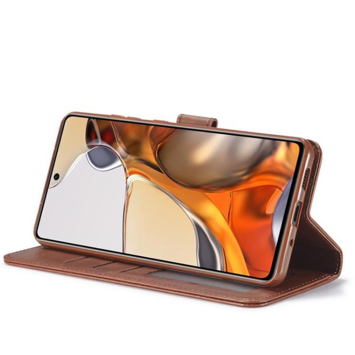 LC.imeeke - LC IMEEKE Läder Fodral Xiaomi 11T / 11T Pro - Brun