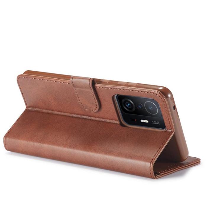 LC.imeeke - LC IMEEKE Läder Fodral Xiaomi 11T / 11T Pro - Brun
