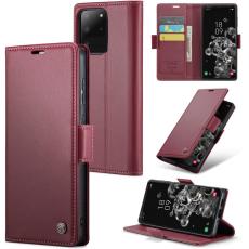 Caseme - CASEME 023 Series Samsung Galaxy S20 Ultra Pl&aring;nboksfodral Konstl&auml;der R&ouml;d