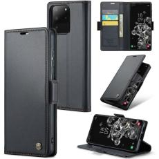 Caseme - CASEME 023 Series Samsung Galaxy S20 Ultra Pl&aring;nboksfodral Konstl&auml;der Svart