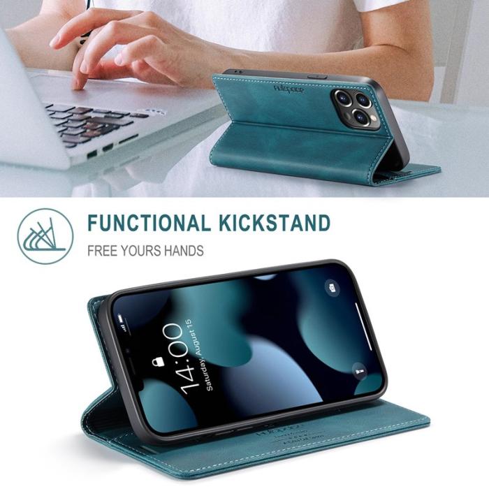 AUTSPACE - AUTSPACE A01 Mobilskal till iPhone 13 Pro KonstLäder - Blå