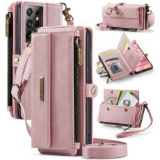 Caseme - CASEME Konstl&auml;der Pl&aring;nboksfodral till Samsung Galaxy S21 Ultra 5G - Rosa