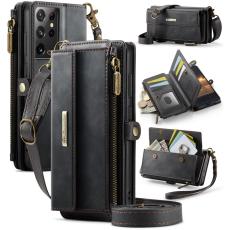 Caseme - CASEME Konstl&auml;der Pl&aring;nboksfodral till Samsung Galaxy S21 Ultra 5G - Svart
