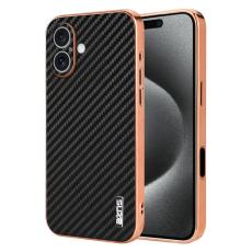 AZNS - AZNS iPhone 16 Plus Fodral - Elektropl&auml;tering Svart PU+TPU - Svart