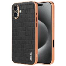 AZNS - AZNS iPhone 16 Plus Fodral Elektropl&auml;tering KonstL&auml;der - Svart