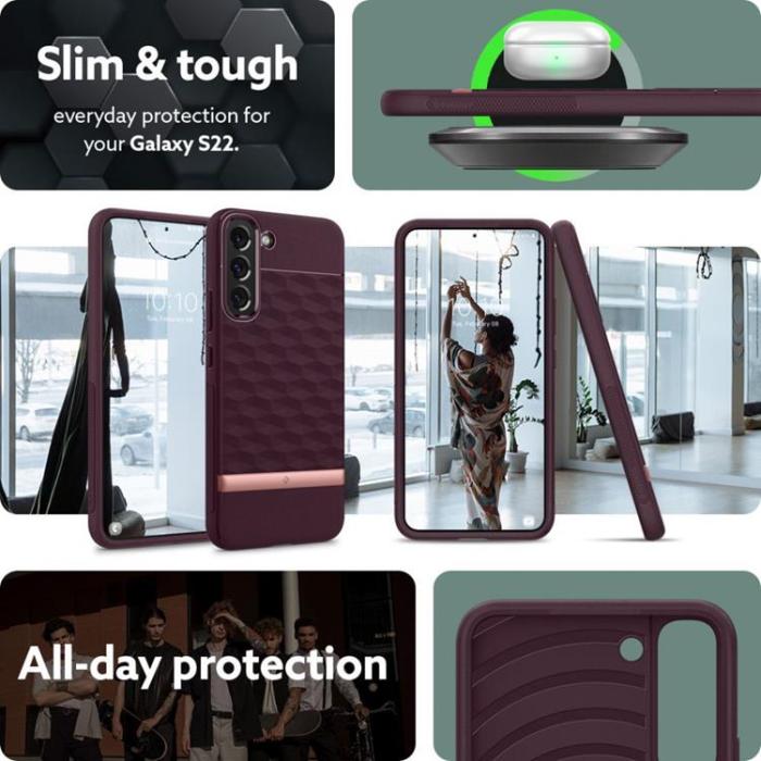 UTGATT1 - Caseology Parallax Skal Galaxy S22 - Burgundy