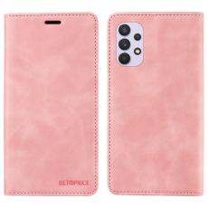 BETOPNICE - BETOPNICE 003 Pl&aring;nboksfodral f&ouml;r Samsung Galaxy A32 5G - Konstl&auml;der - Rosa