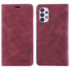 BETOPNICE - BETOPNICE 003 Pl&aring;nboksfodral f&ouml;r Samsung Galaxy A32 5G - Konstl&auml;der - R&ouml;d