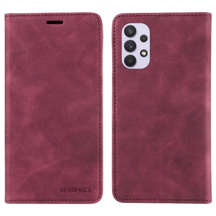 BETOPNICE - BETOPNICE 003 Plånboksfodral för Samsung Galaxy A32 5G - Konstläder - Röd
