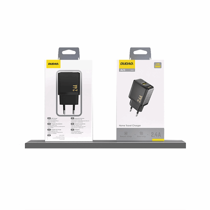 Dudao - Dudao Väggladdare A23 2.4A USB-A - Svart