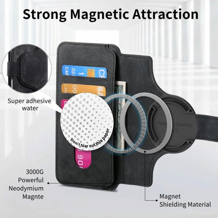 CASENEO - CASENEO MW-03 iPhone Air Plånboksfodral Konstläder + TPU - Svart