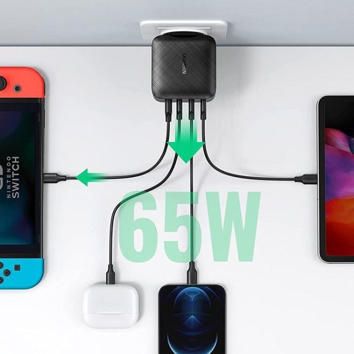 Ugreen - Ugreen Väggladdare 3x USB-C/1x USB - Svart
