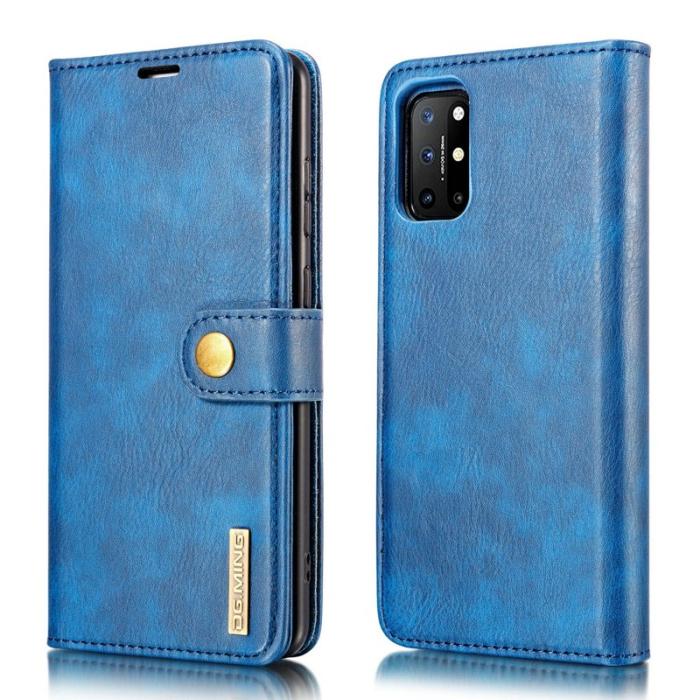 DG.MING - DG.MING OnePlus 8T Äkta Läder Plånboksfodral Blå
