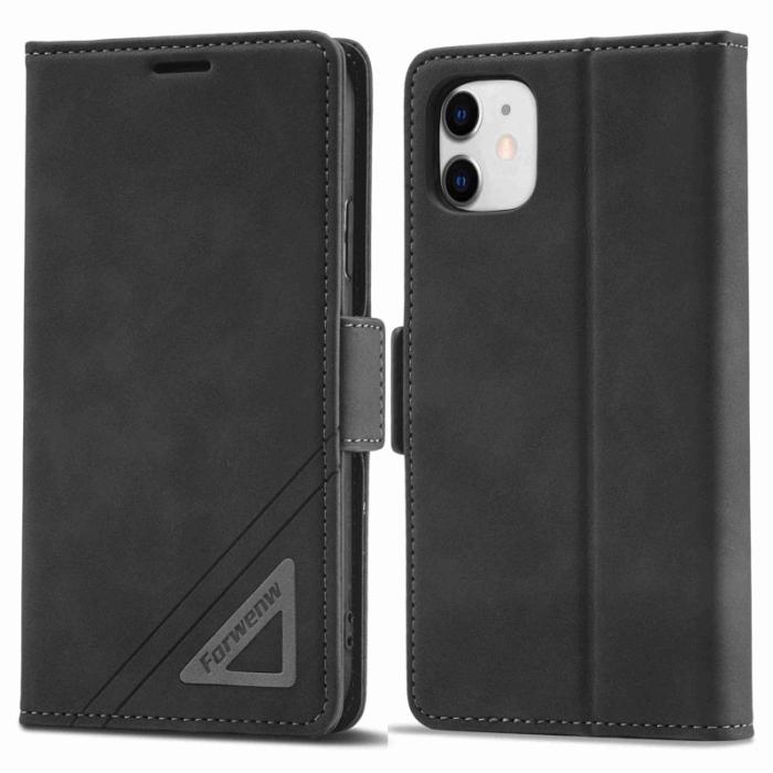 FORWENW - FORWENW F3-Series iPhone 11 Plånboksfodral Konstläder - Svart