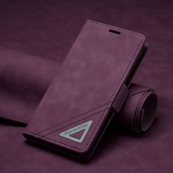FORWENW - FORWENW F3-Series iPhone 11 Plånboksfodral Konstläder - Vinröd