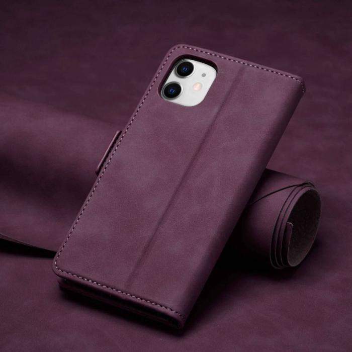 FORWENW - FORWENW F3-Series iPhone 11 Plånboksfodral Konstläder - Vinröd
