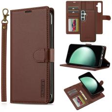 LC.imeeke - LC.IMEEKE L2 Series Samsung Galaxy A56 5G Pl&aring;nboksfodral Konstl&auml;der - Brun