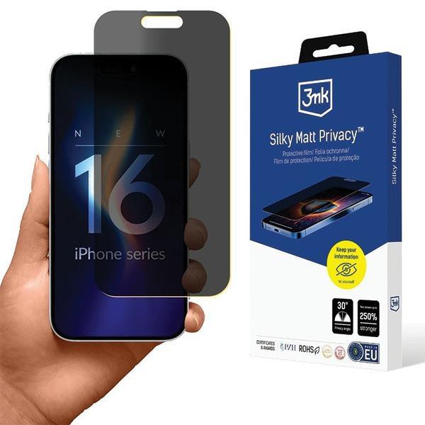 3mk iPhone 16 Plastfilm Skärmskydd Silky Matt Privacy | 5468 | AlltMobil