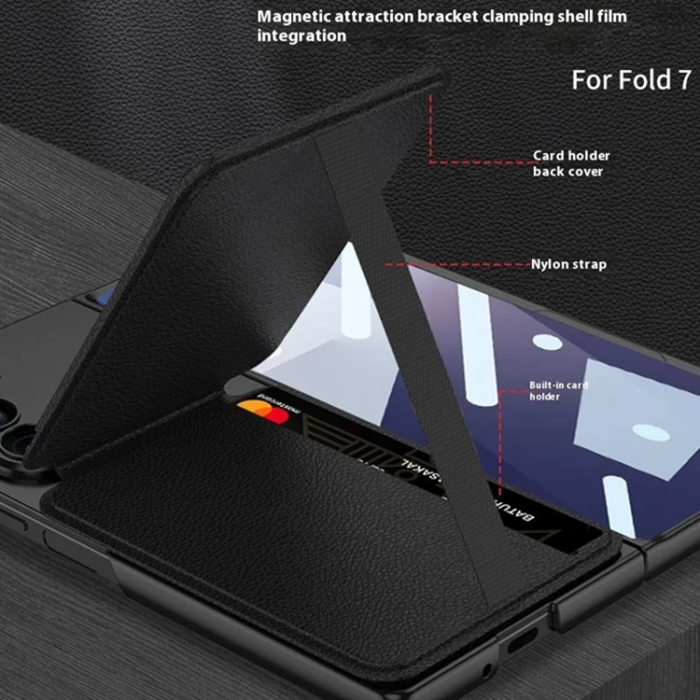GKK - GKK Galaxy Z Fold 7 Mobilskal Magsafe Korthållare - Brun