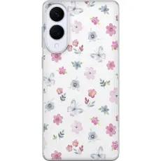 Gustaf - Mobilskal till Samsung Galaxy S25 Edge med Blommor och fj&auml;rillar