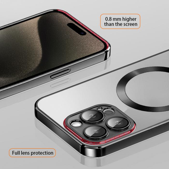 VMAX - Vmax Mag TPU-skal Elektropläterat till iPhone 15 Plus Svart