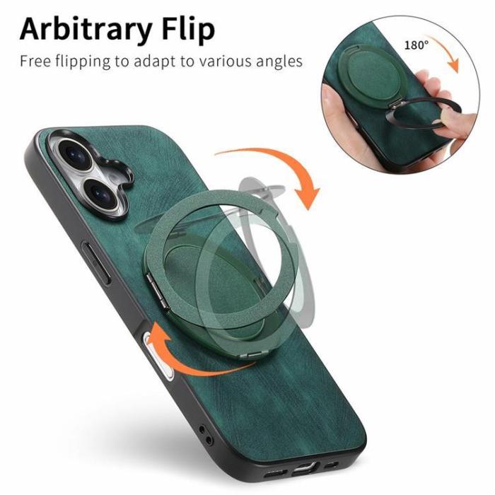 A-One Brand - iPhone 17 Mobilskal Rotating Kickstand - Grön