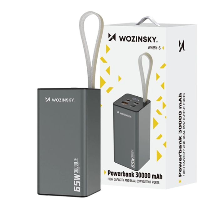 Wozinsky - Wozinsky Powerbank 30000mAh 65W 2xUSB-C 1xUSB-A - Svart