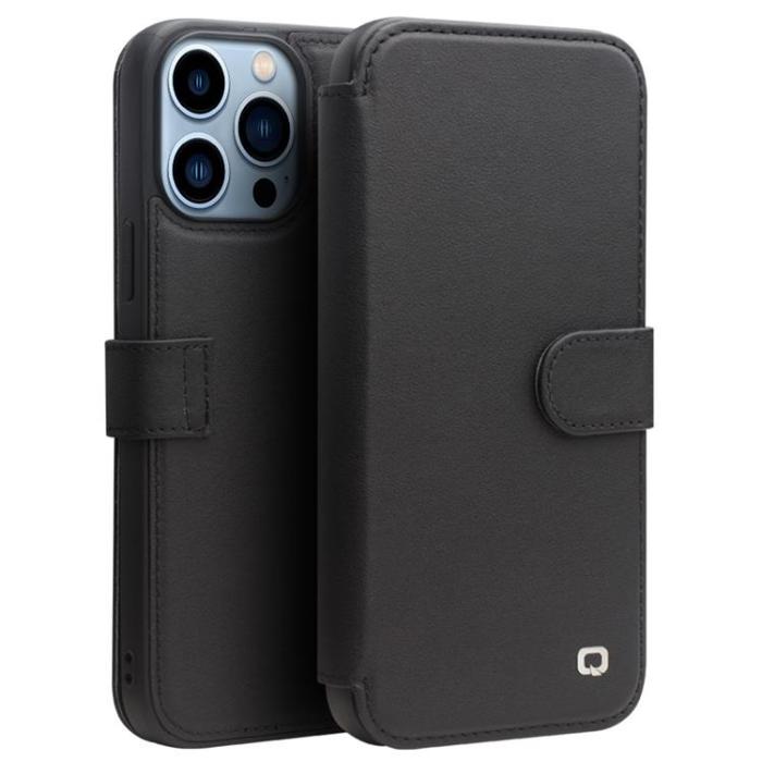 QIALINO - Qialino Äkta Läder Fodral iPhone 13 Pro Max - Svart