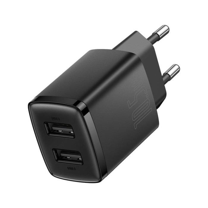 BASEUS - Baseus EU Compact Väggladdare USB 10.5W - Svart