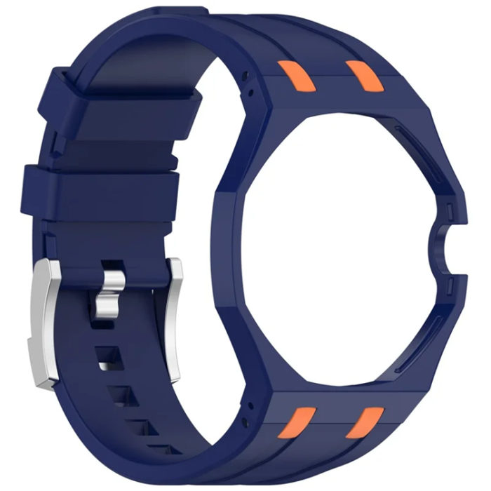 A-One Brand - Swatch Royal Pop Silikonarmband med Integrerat Skyddsskal - Mörkblå