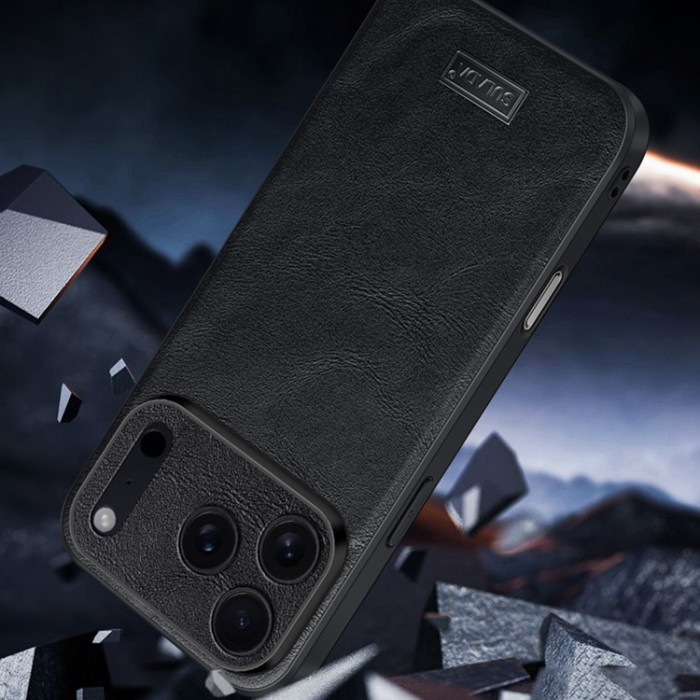 SULADA - SULADA iPhone 17 Pro Mobilskal PU-läder+TPU+PC - Svart