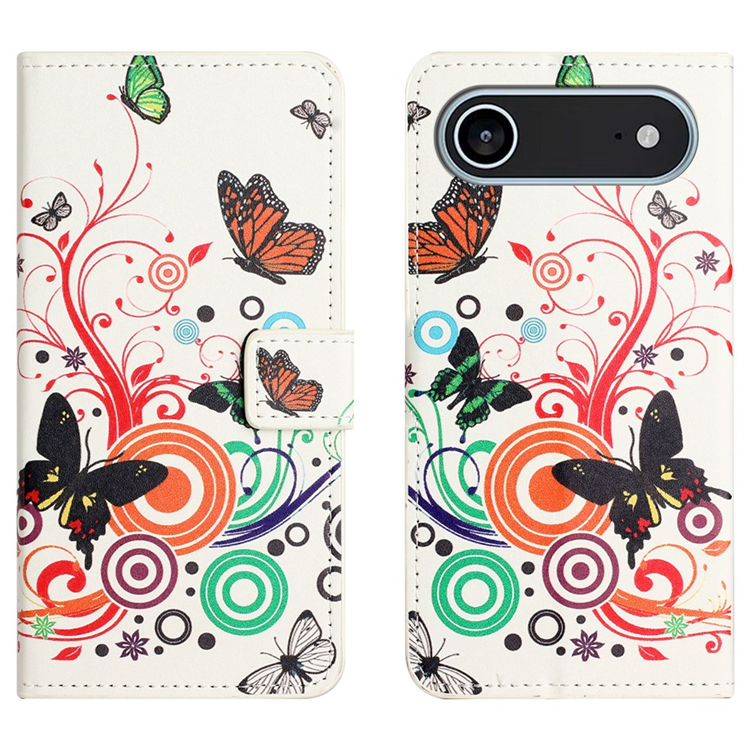 iPhone Air Plånboksfodral Pattern Print - Vit Fjäril | 2353 | AlltMobil