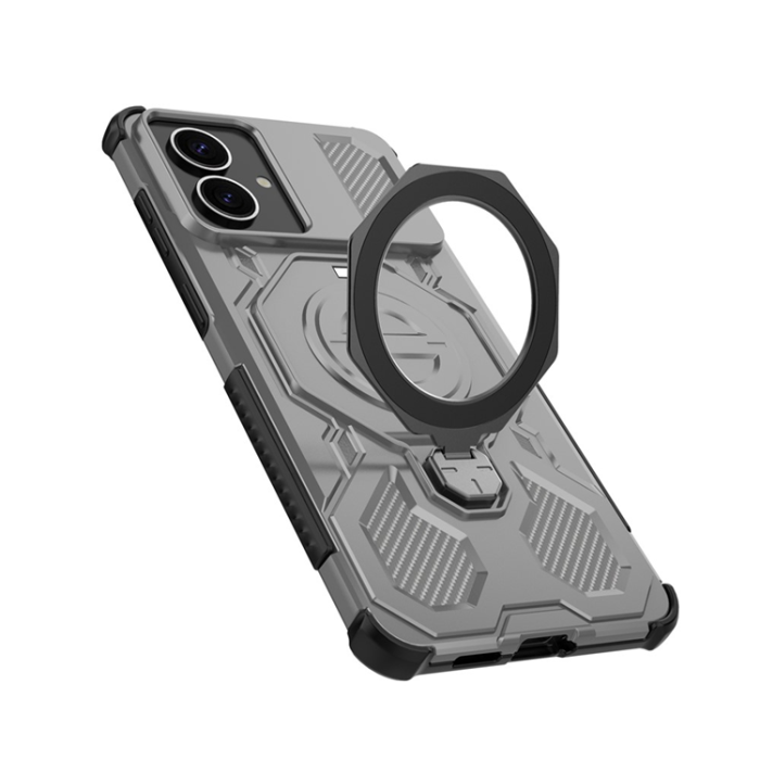 A-One Brand - Galaxy S26 Edge Mobilskal Rotating Metal Kickstand - Grå