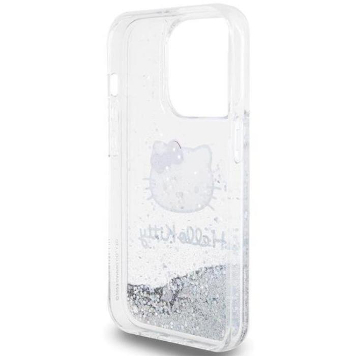 Hello Kitty - Hello Kitty iPhone 14 Pro Max Mobilskal Liquid Glitter Charms Kitty Head