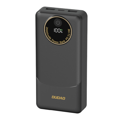 Dudao Powerbank 20000mAh 22.5W PD USB-A, USB-C - Svart