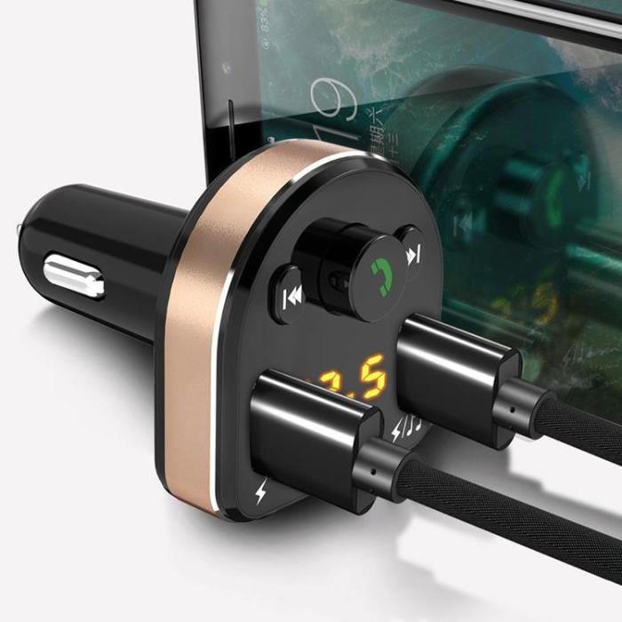 Dudao - Dudao Billaddare 2x USB FM Sändare Bluetooth - Svart