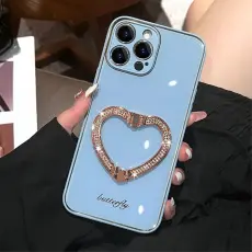 OEM - iPhone 14 Pro Max Skal Heart Kickstand - Bl&aring;