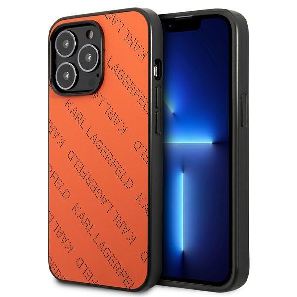 Karl Lagerfeld iPhone 13 Pro Max Skal MagSafe Perforated Allover Orange