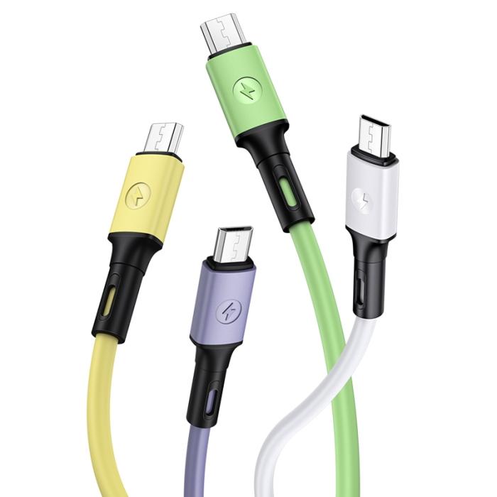 USAMS - USAMS Kabel U52 microUSB 2A Snabbladdning 1m grön SJ435USB02