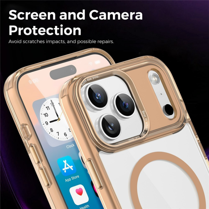 A-One Brand - iPhone 17 Pro Max Mobilskal MagSafe Transparent TPU+PC - Guld