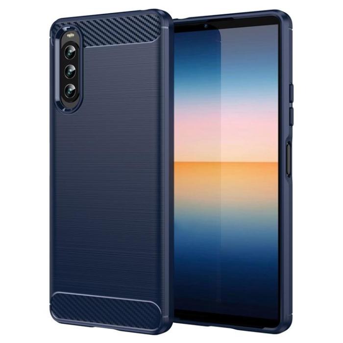 A-One Brand - Sony Xperia 10 IV Skal Carbon Fiber - Blå