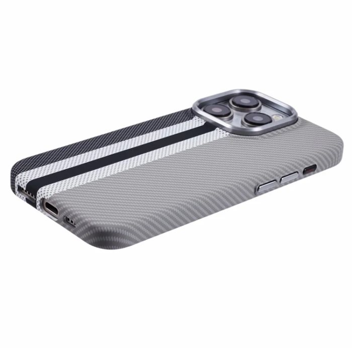 A-One Brand - iPhone 15 Pro Mobilskal Magsafe Kevlar Aramid Fiber - Grå