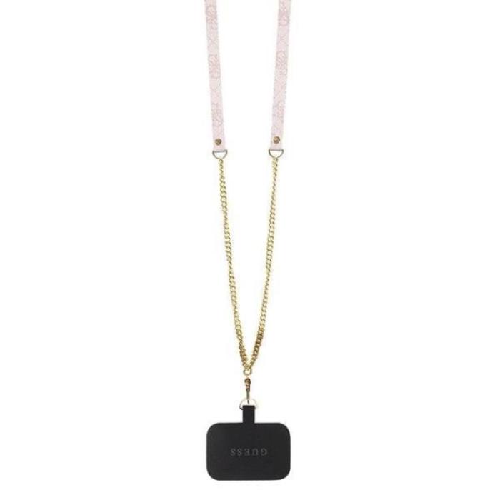 Guess - Guess iPhone 14 Mobilskal Crossbody Metall Logo - Rosa