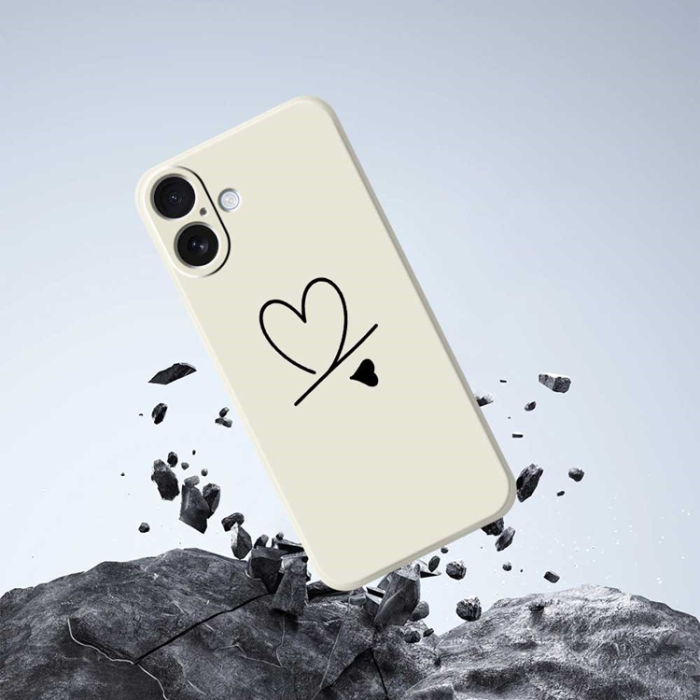 A-One Brand - iPhone 17 Mobilskal Love Pattern Printing Straight - Beige