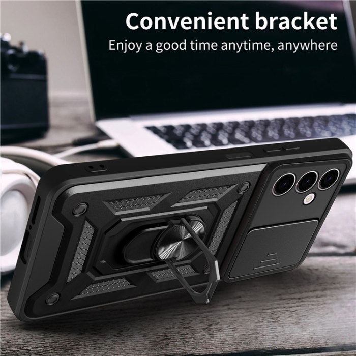 OEM - Galaxy A24 4G Mobilskal Ringhållare Kickstand - Svart