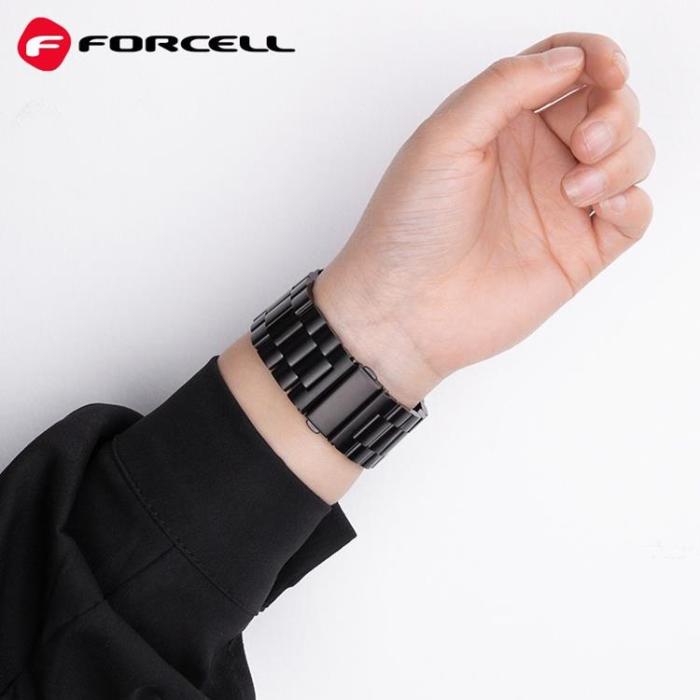 Forcell - Forcell Apple Watch (38/40/41mm) Armband F-Design - Svart