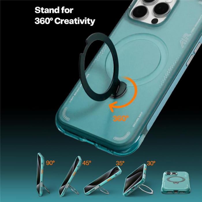 Torras - TORRAS iPhone 16 Pro Mobilskal MagSafe Ostand Q3 Air - Blå