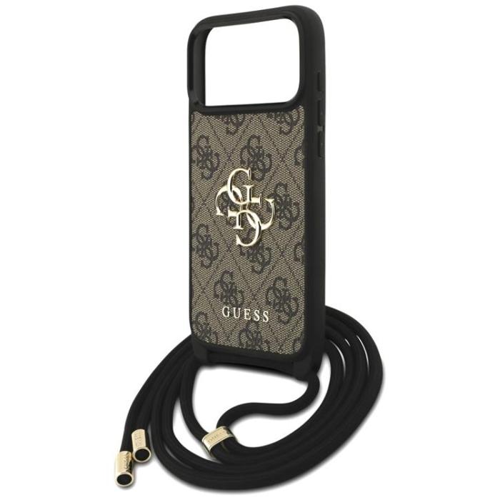 Guess - Guess iPhone 17 Pro Max Mobilskal 4G Big Logo Cord Crossbody - Brun