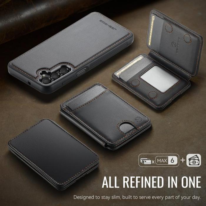 OEM - JEEHOOD Samsung Galaxy A16 4G/5G Mobilskal Konstläder - Svart